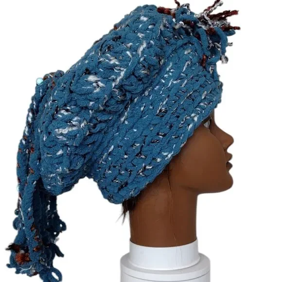 Slouchy Boho Hat OOAK Handmade Crochet Free Hand Women's One Size - Picture 4 of 10